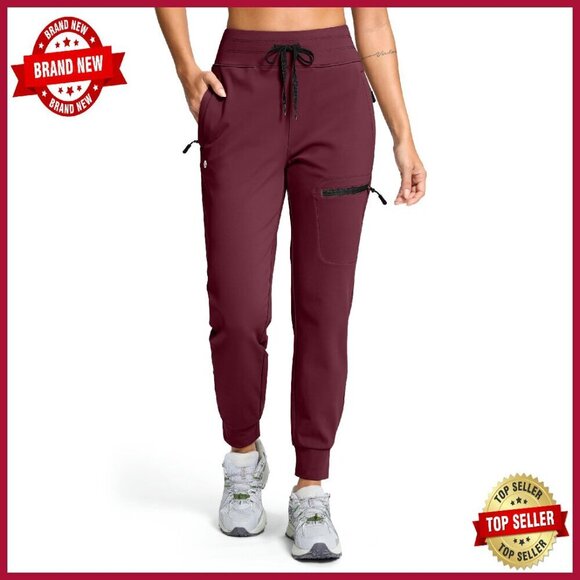 Pants - Fleece Lined Joggers High Waist Water Resistant 4 Pocket Active Pants